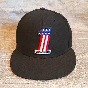 Harley-Davidson Men's #1 Logo 59FIFTY Flat Brim Baseball Cap, Black 99418-20VM